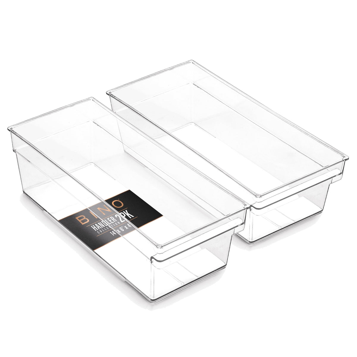 BINO mid-size storage bin with clear walls for pantry visibility and quick access.