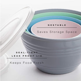 BINO mixing bowl set with clear lids for easy content checks