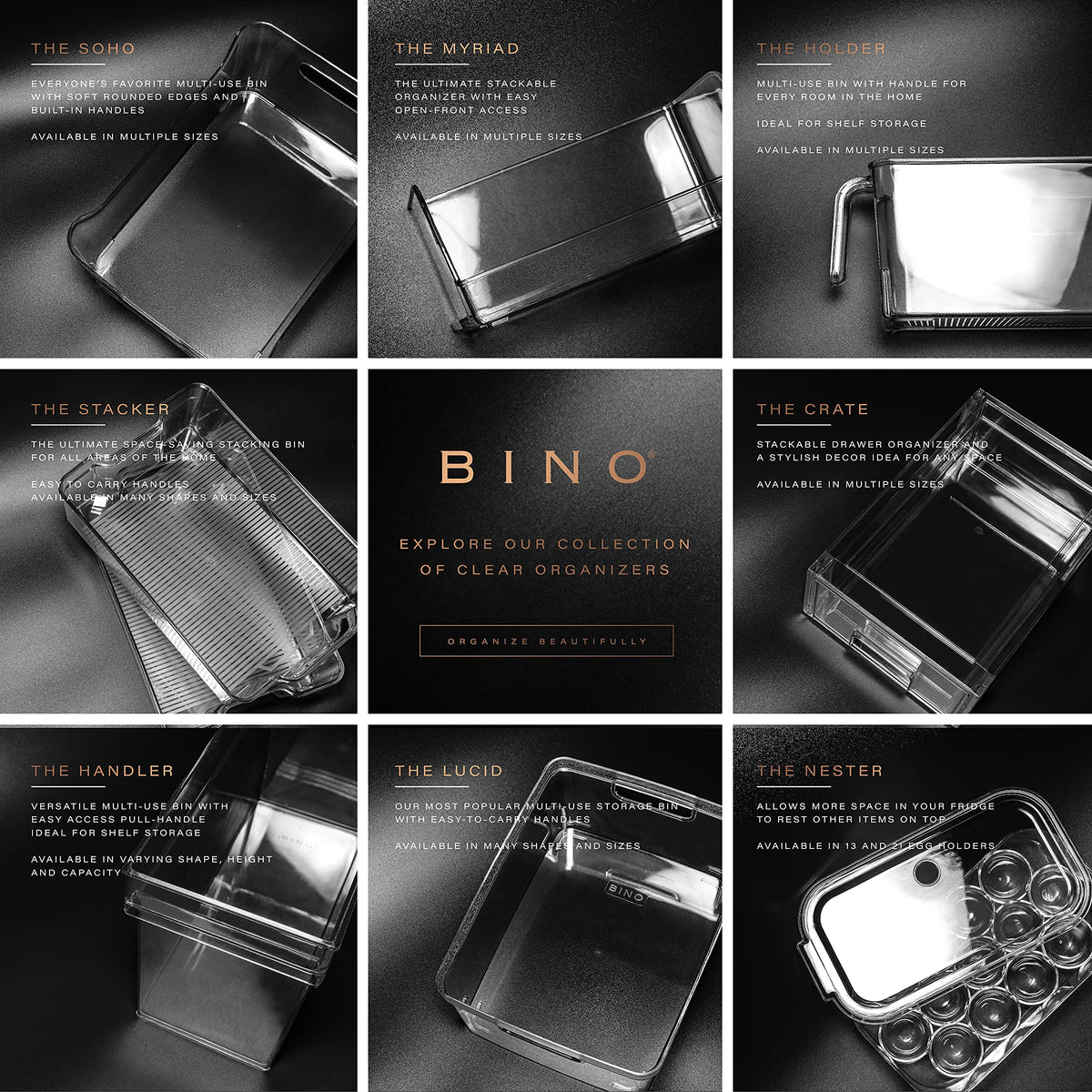 BINO multipurpose bin ideal for yogurt cups and snacks.