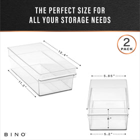 BINO pantry organizer bin helps maximize shelves with transparent, space-saving design.