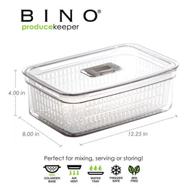 BINO Produce Saver adjustable vent controls airflow for optimal produce humidity.