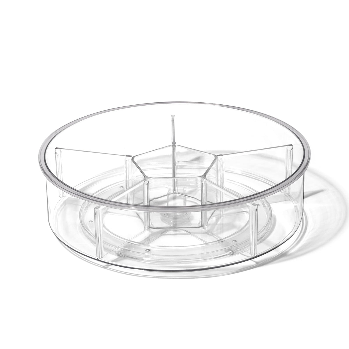 BINO round turntable with six clear bins for easy spice and condiment access.