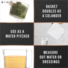 BINO salad spinner BPA-free plastic for safe kitchen use.