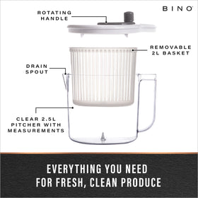 BINO salad spinner removable basket doubles as a colander.