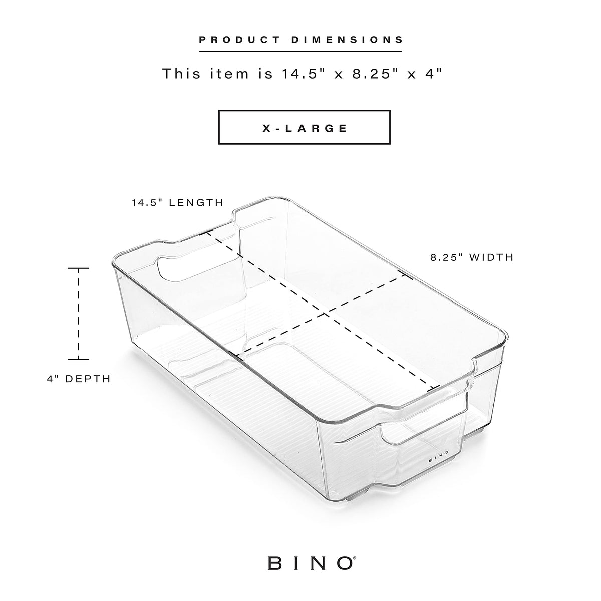 BINO see-through bin helps locate items quickly in pantry.