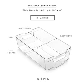 BINO see-through bin helps locate items quickly in pantry.