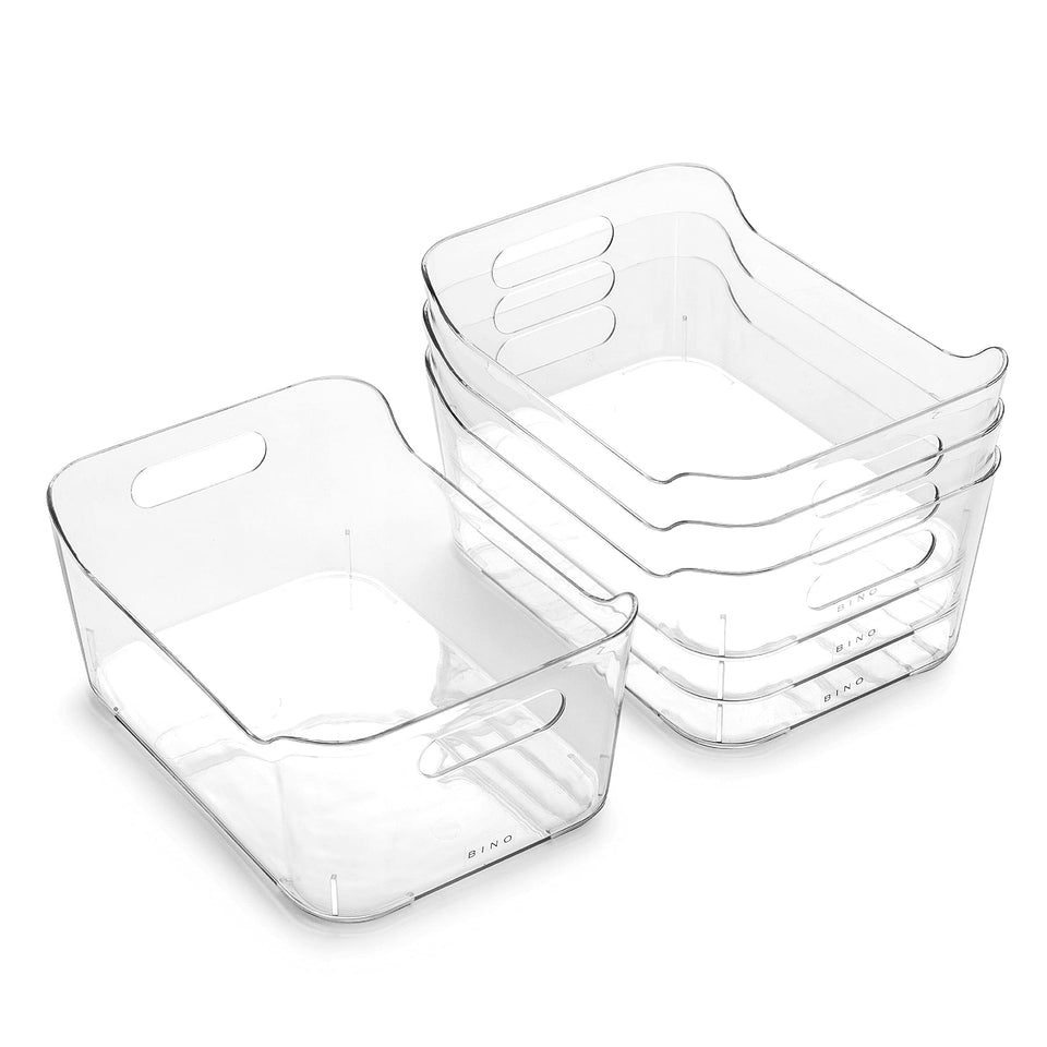 BINO small plastic organizer bin for pantry and fridge organization, keeps contents visible.