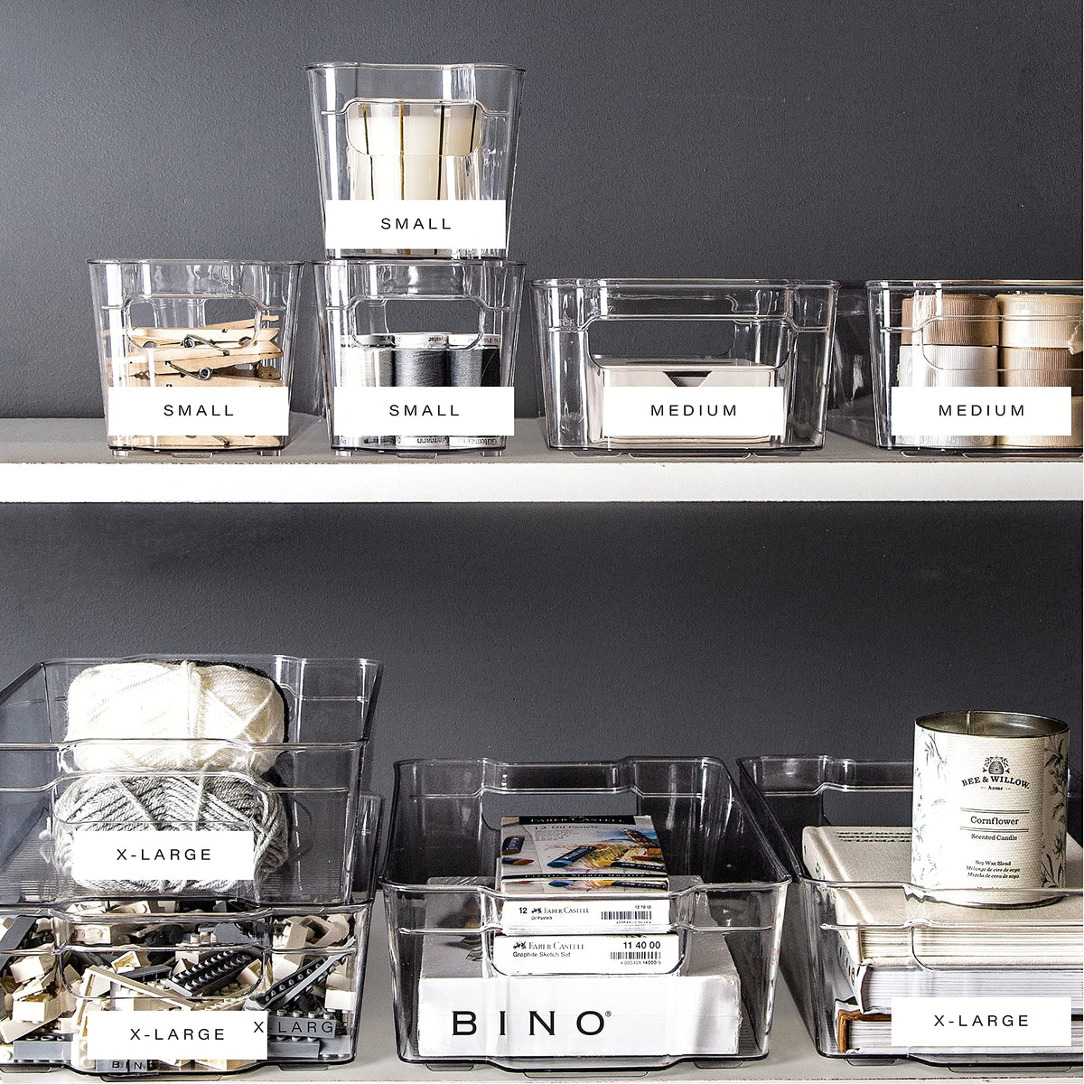 BINO small bins store craft supplies and toys neatly for kids.
