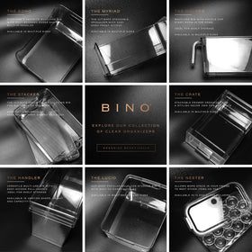 BINO see-through material helps you locate items faster in shelves.