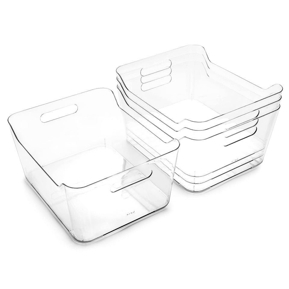 BINO X-Large 4-pack pantry bin front view shows clear visibility for fast access