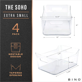 BINO x-small clear fridge bin for quick item identification