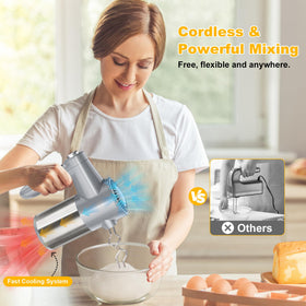 BinROC cordless hand mixer with 7-speed digital display for precise control.