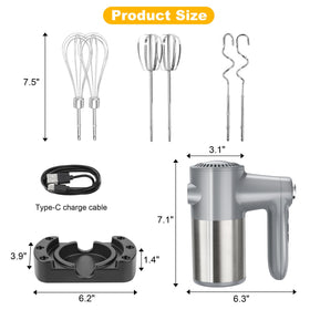 BinROC cordless hand mixer with dishwasher-safe parts for easy cleaning.