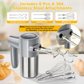 BinROC cordless hand mixer eject button for quick attachment changes.