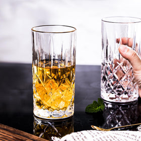 Binsakao highball glasses ideal for home or commercial use.