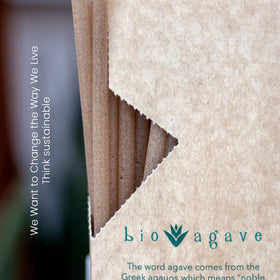BIO AGAVE straw detail shows natural agave-fiber texture and fibers.
