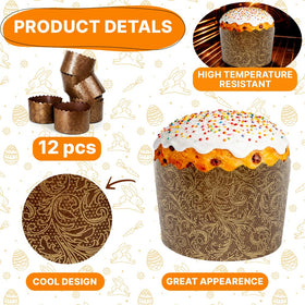 BIOL panettone mold 12-pack with greaseproof paper ensures easy release