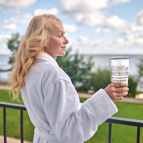 Biomlon retirement tumbler 20oz lid closeup highlights spill prevention on the go
