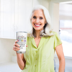 Biomlon retirement tumbler 20oz side profile demonstrates compact cup-holder fit