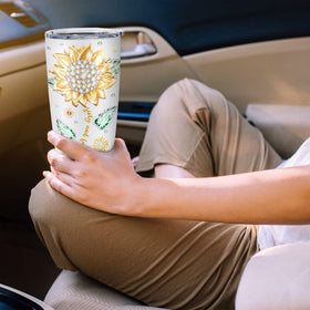 Biomlon tumbler in hand during travel, versatile for outings.