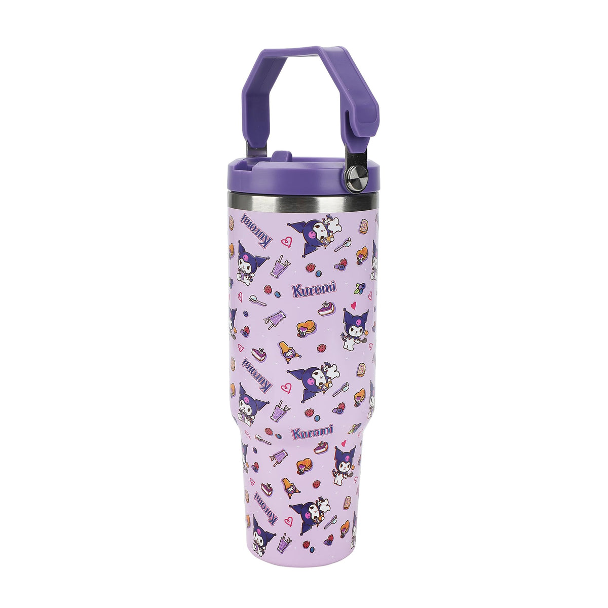 40-ounce Bioworld Kuromi tumbler capacity supports long study or travel sessions.