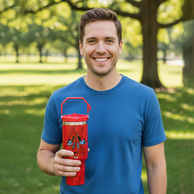 Bioworld Spider-Man top handle for easy carrying on the go
