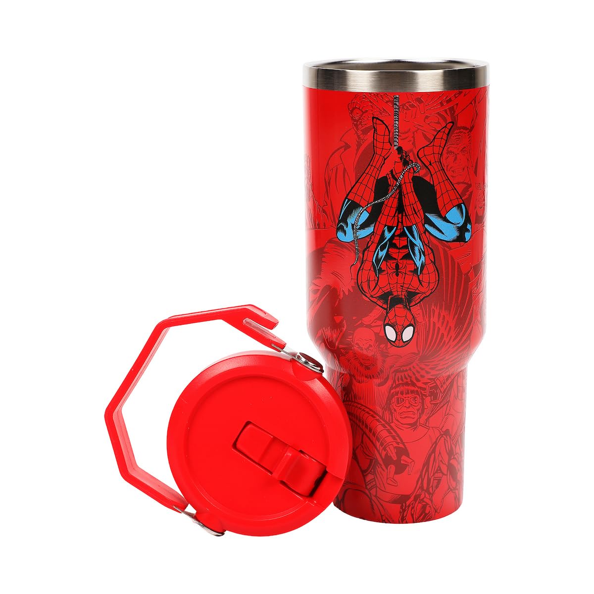Bioworld Spider-Man vacuum insulation keeps drinks cold or hot for hours