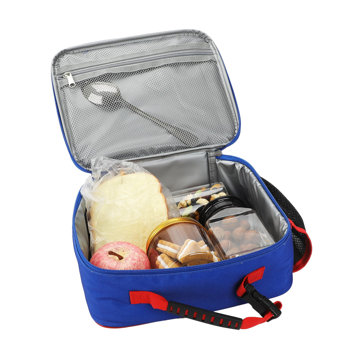 Bioworld Super Mario lunchbox dimensions 10.2 by 8 by 3.5 inches for ample space.