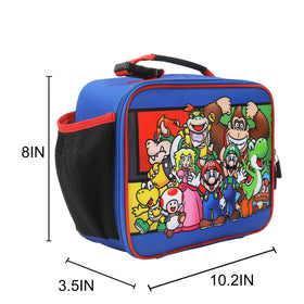 Bioworld Super Mario lunchbox insulated interior maintains cold snacks for hours.