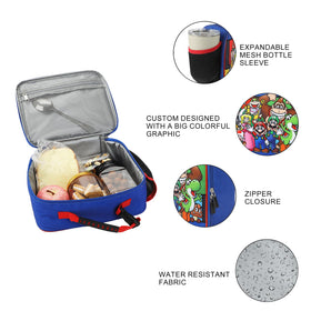 Bioworld Super Mario lunchbox top handle for easy carrying on the go.