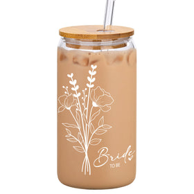 BIPEDS Glass Cup Bride to Be text, ideal for engagement gift.