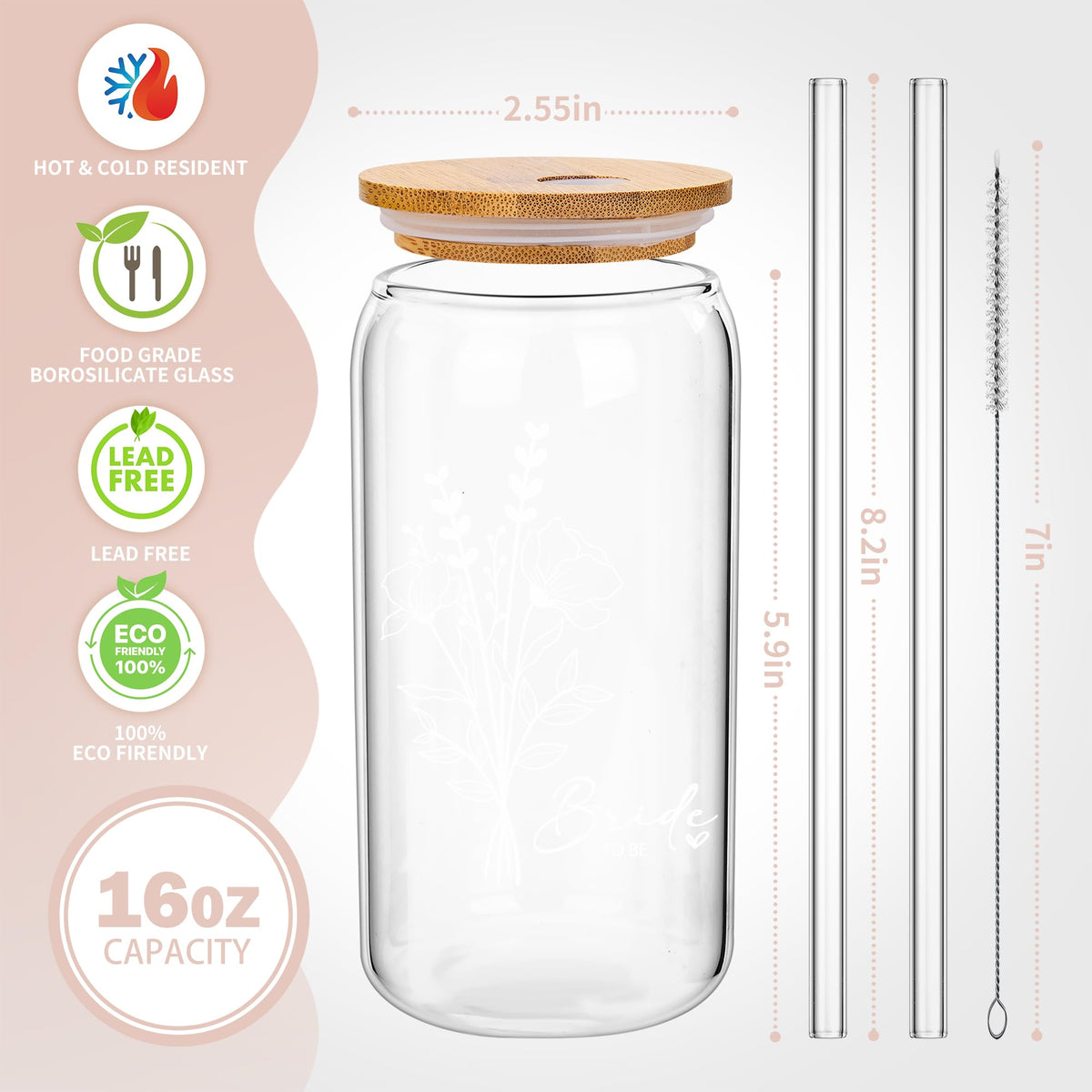 BIPEDS glass cup eco-friendly packaging appeals to environmentally-conscious brides.