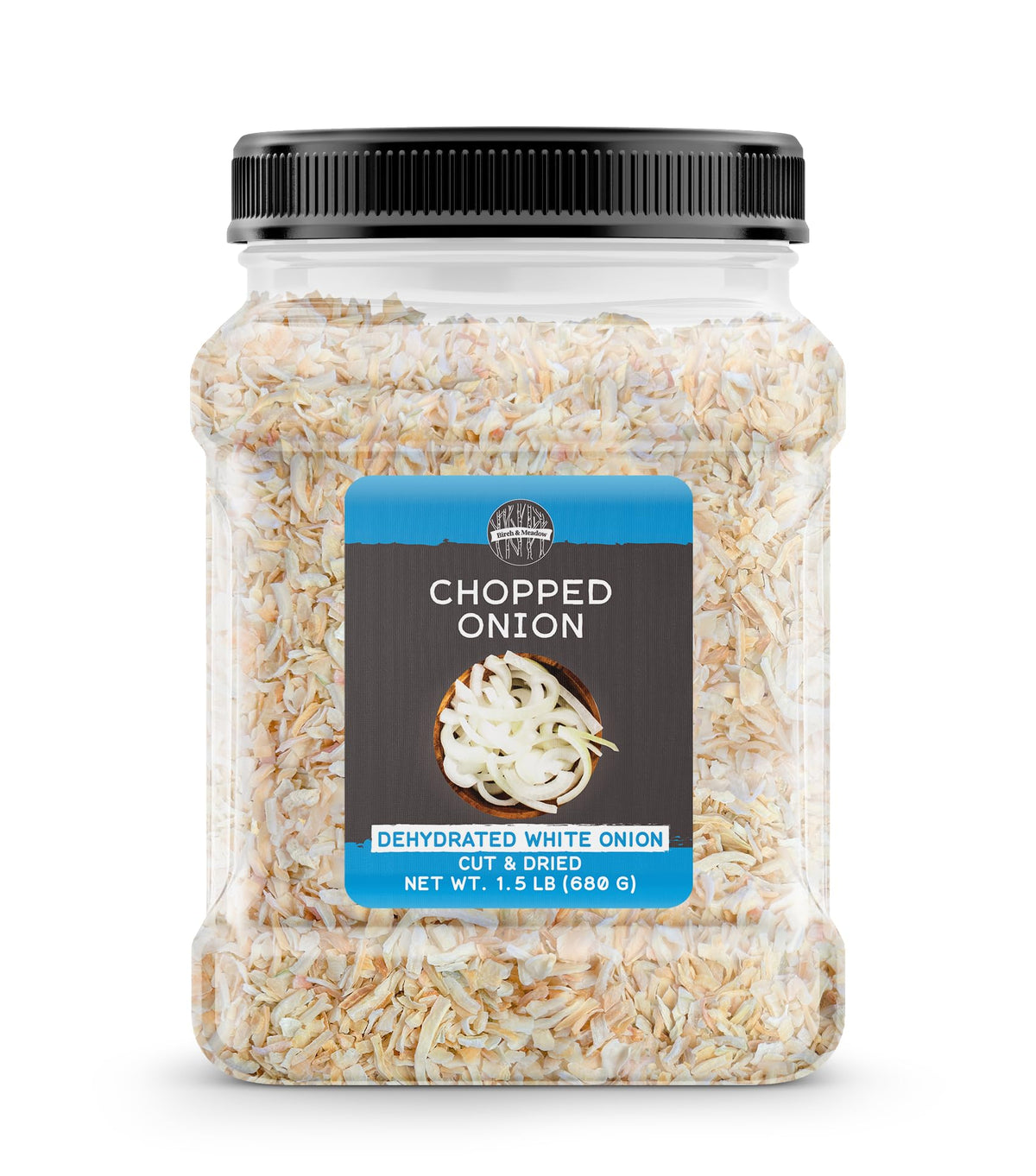 Birch & Meadow chopped onions packaged for easy use in soups and casseroles.