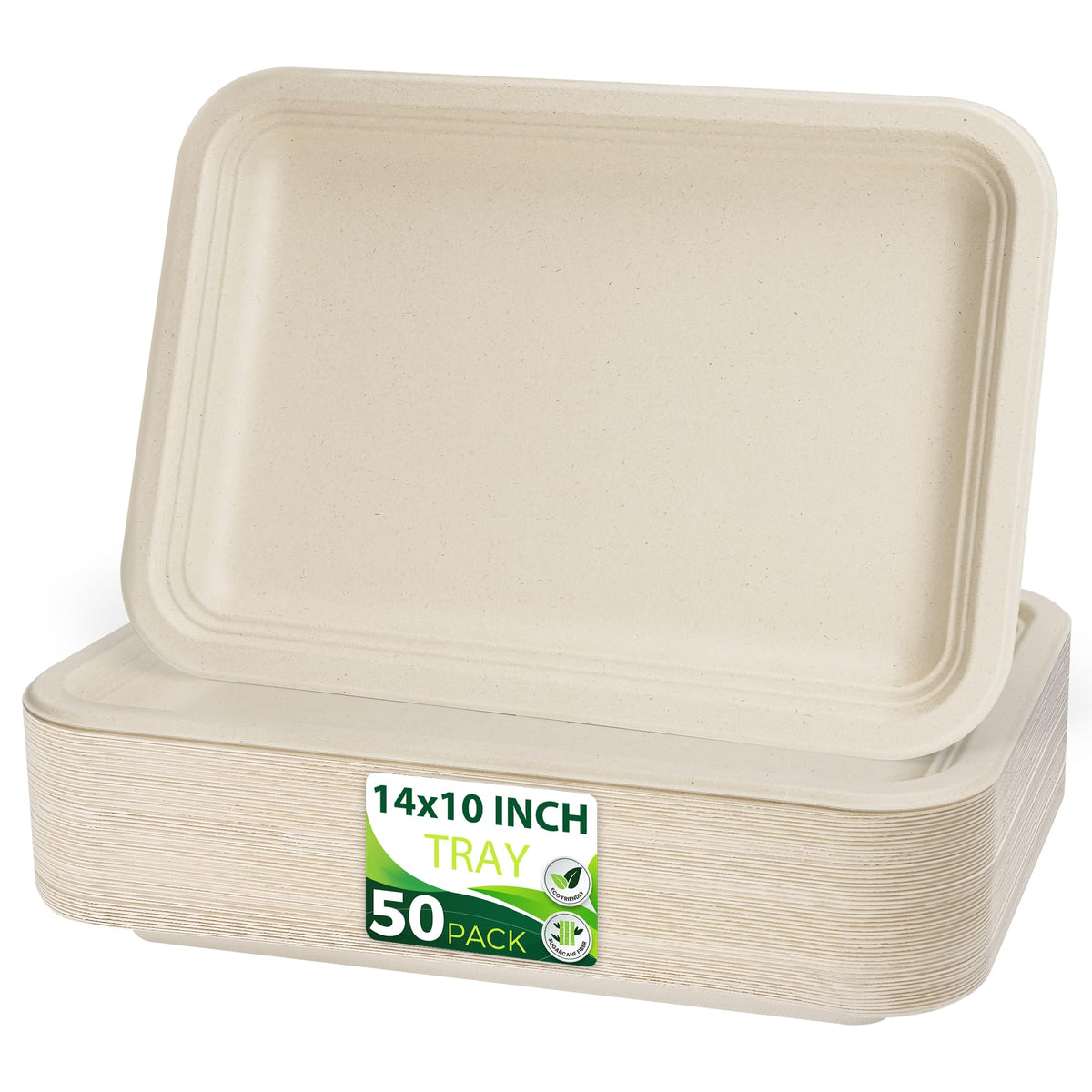 Birchio 14-inch heavy-duty tray in brown for large gatherings and mess-free serving.