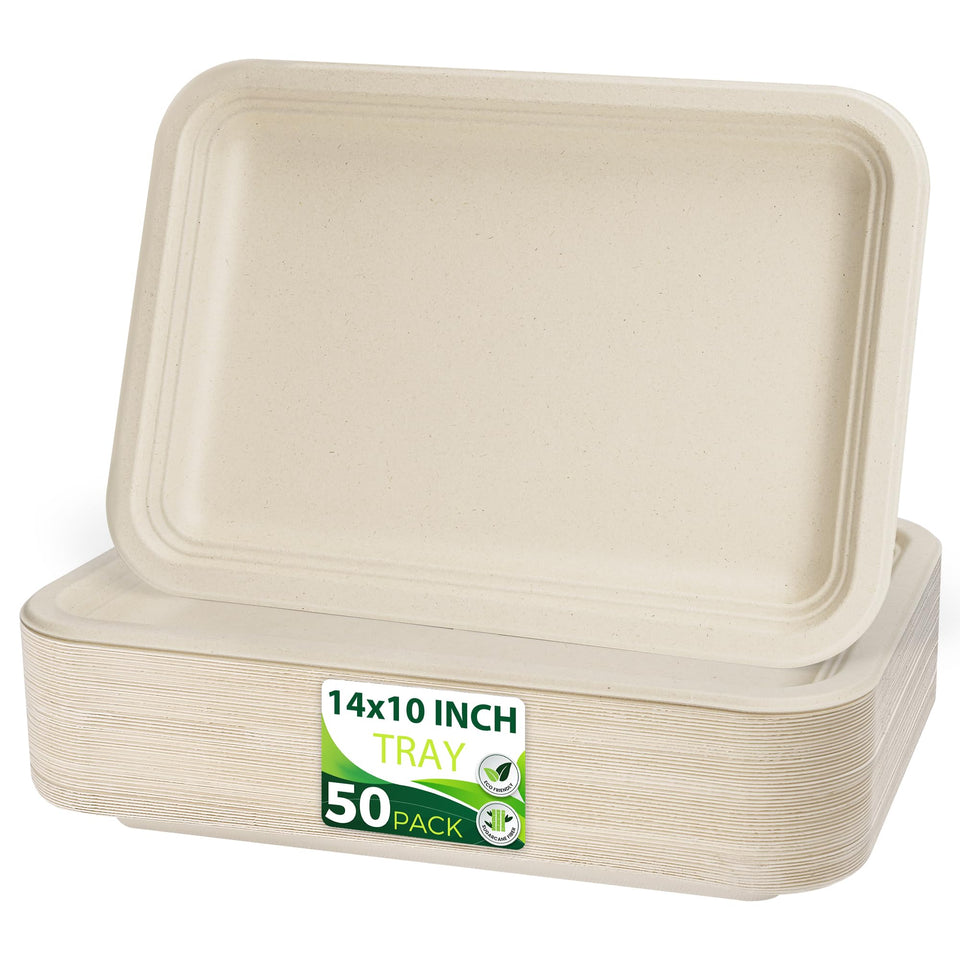 Birchio 14-inch heavy-duty tray in brown for large gatherings and mess-free serving.