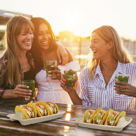 BIRCHIO microwave-safe taco bowls ready for reheating leftovers at home or catering.