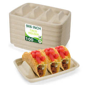 BIRCHIO taco holders with three dividers keep toppings organized and mess-free.