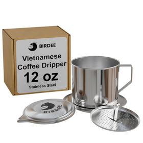 Birdee Vietnamese Coffee Dripper 12oz stainless steel for rich hot brews at home.