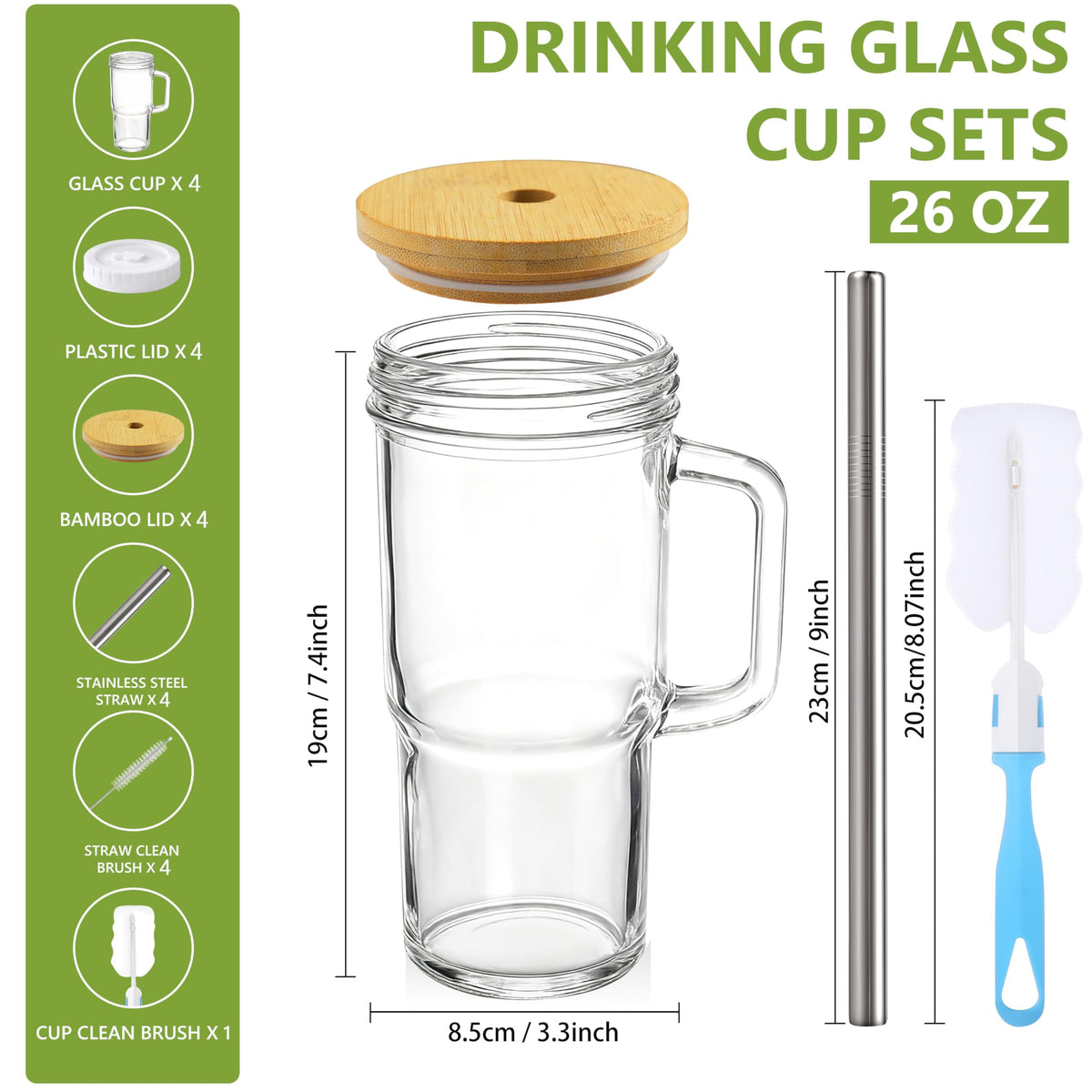 Birity 24oz boba tea and smoothie glass perfect for favorite drinks