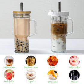Birity food-grade glass with wide mouth for easy ice and cleaning.