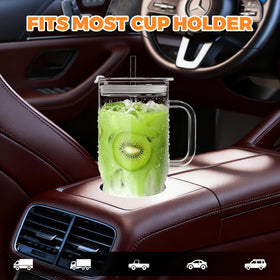 Birity glass tumbler with straw, BPA-free for refreshing cold drinks