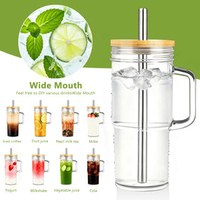 Birity mason jar with lid and straw for versatile cold beverages