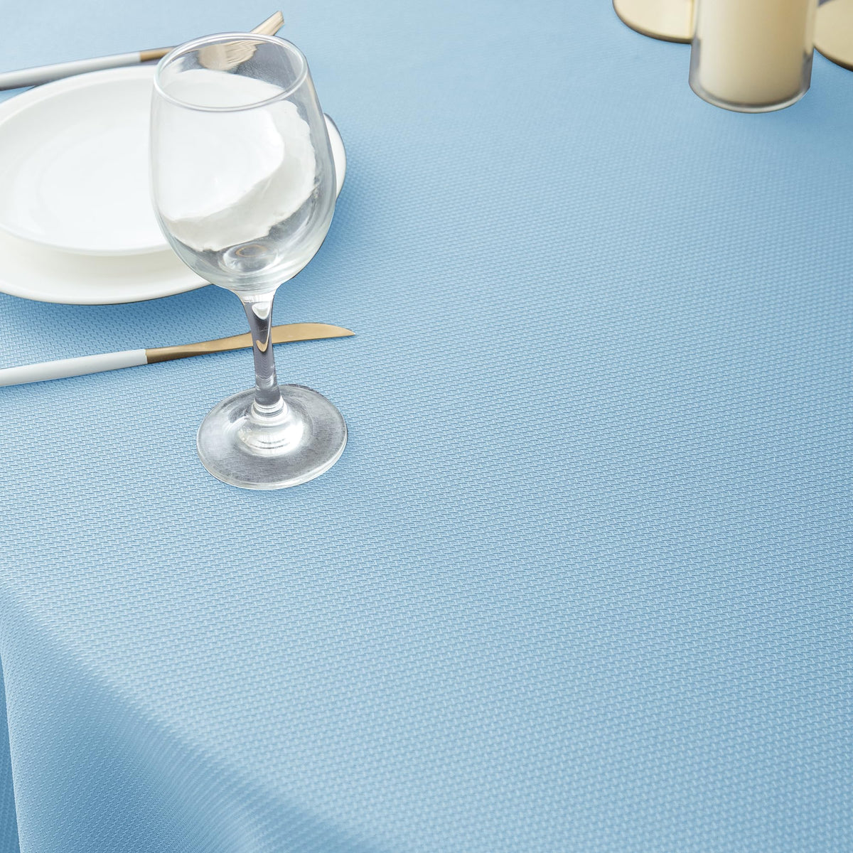 Biscaynebay 90-inch round tablecloth protects your table while hosting family dinners.