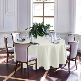 Biscaynebay water-resistant round tablecloth beads spills for quick cleanup