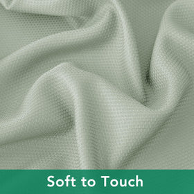 Biscaynebay square tablecloth closeup demonstrates easy care and quick cleaning