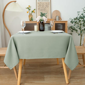 Biscaynebay square tablecloth 70x70 sage on table, ideal for refined dining
