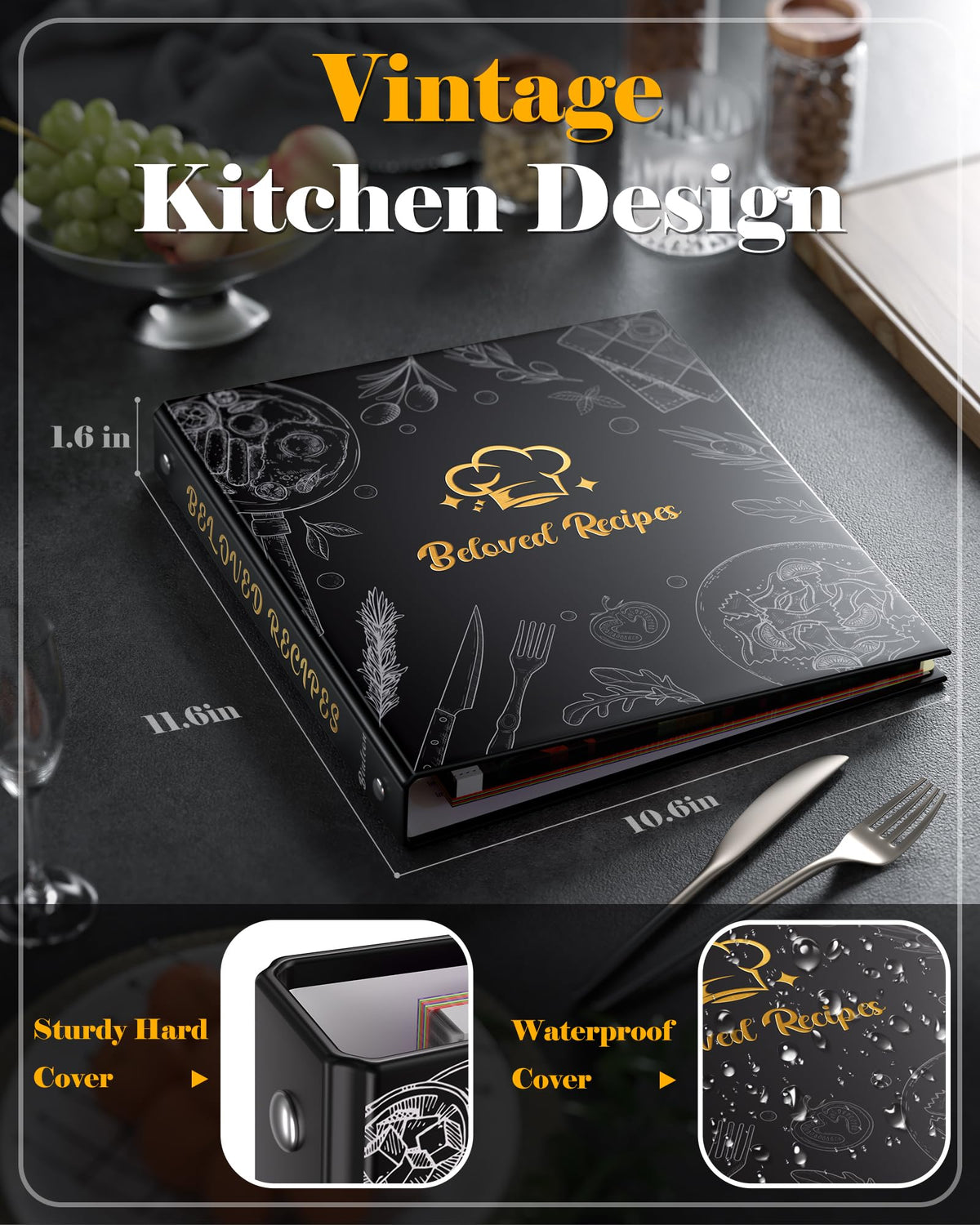 BiuLeon plastic sleeves set enhances recipe longevity and organization