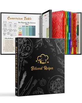 BiuLeon recipe binder with hard cover offers durable kitchen storage
