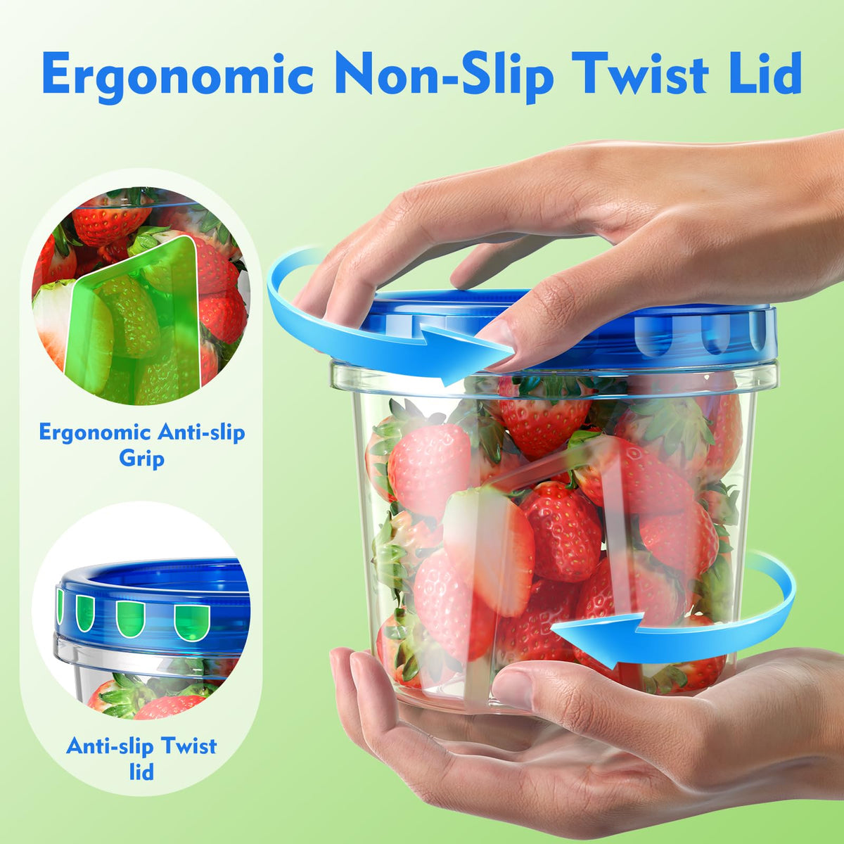 BiuLeon 17oz freezer containers 4-pack perfect for snacks and lunches on the go.