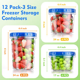 BiuLeon 24oz freezer containers 4-pack ideal for leftover storage.